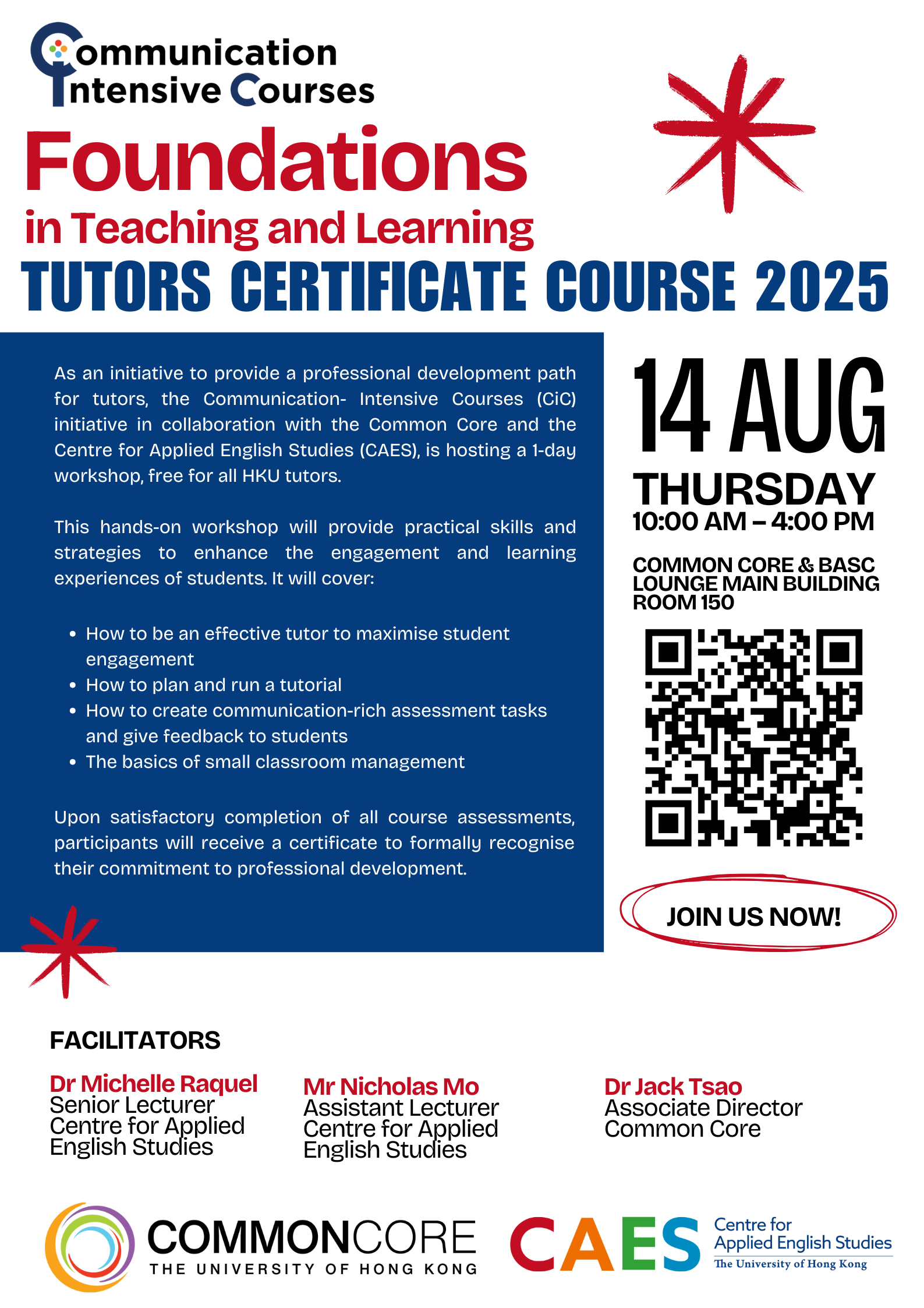 Foundations in Teaching and Learning - Tutors Certificate Course 2025