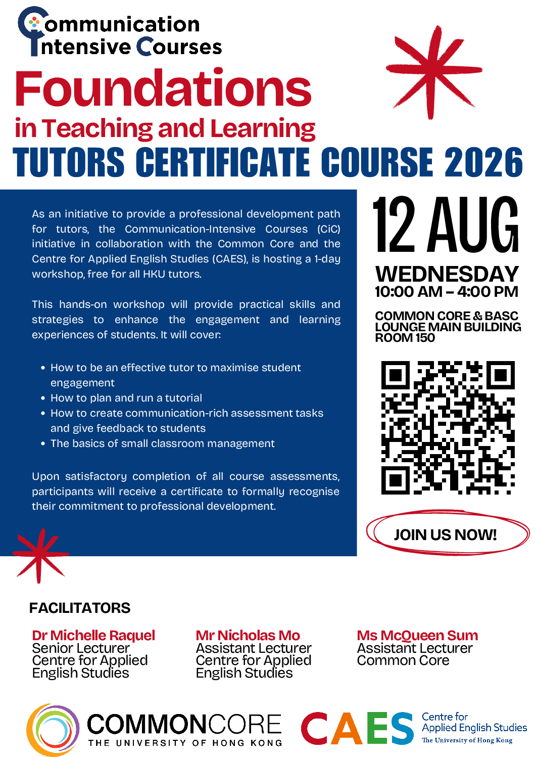 Foundations in Teaching and Learning - Tutors Certificate Course 2026